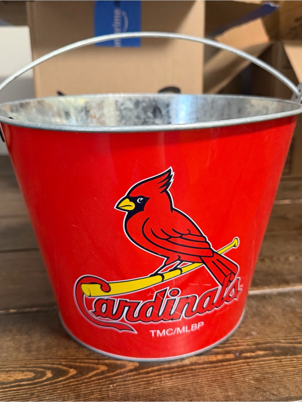 St. Louis Cardinals Red Metal Bucket
